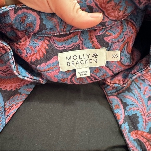 Molly bracken women’s paisley printed open strong shoulder jacket xs extra small - Picture 2 of 3